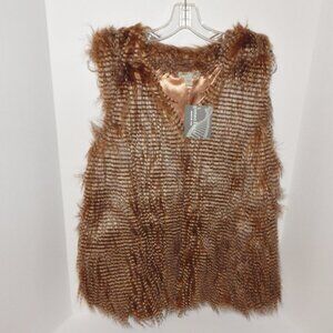 Geneology Fashion DNA Faux Fur Vest Size Large NEW